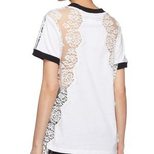 Stella McCartney Women's White X Adidas Lace Trim Tee